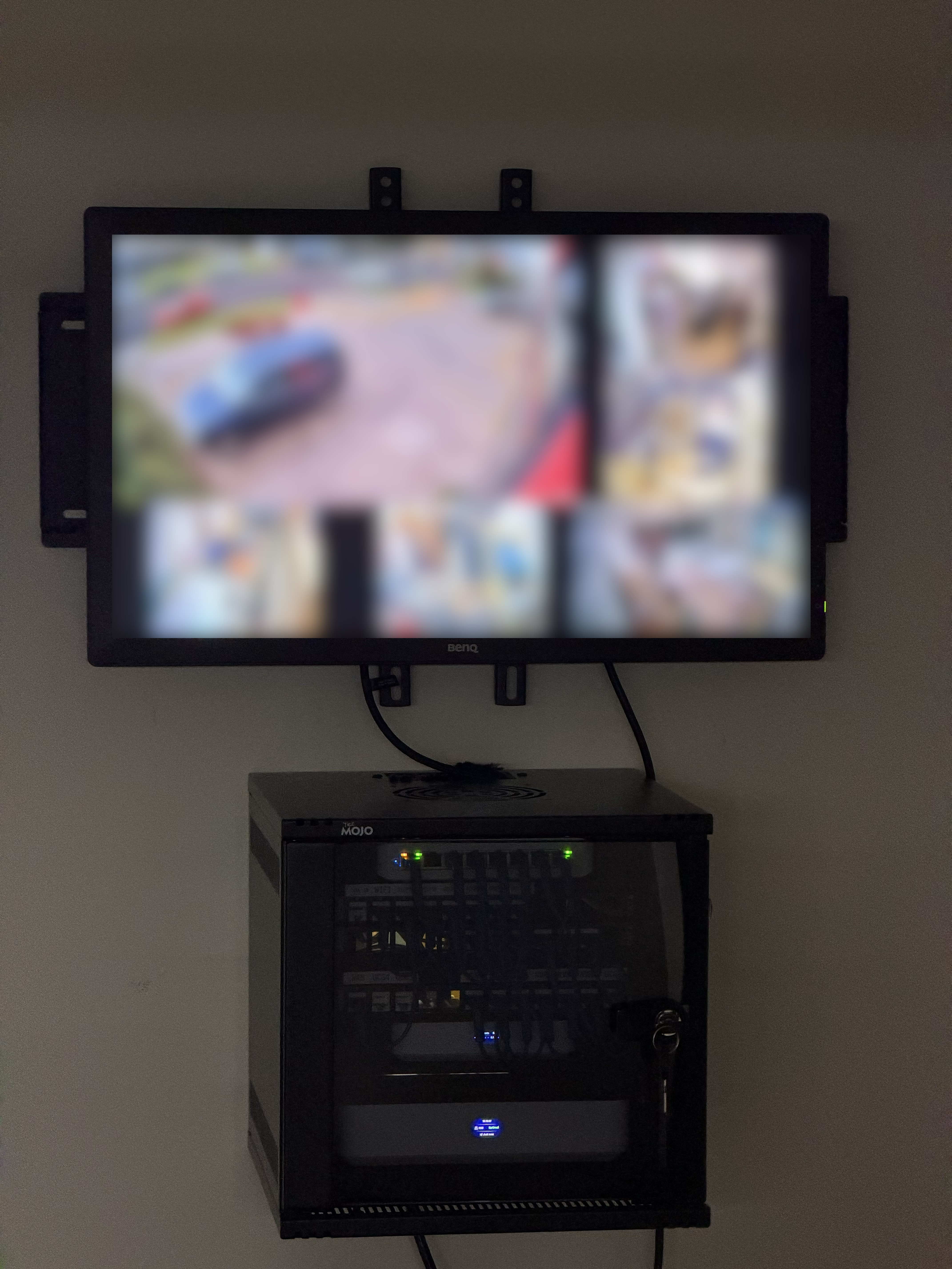 Live CCTV monitor and network rack install